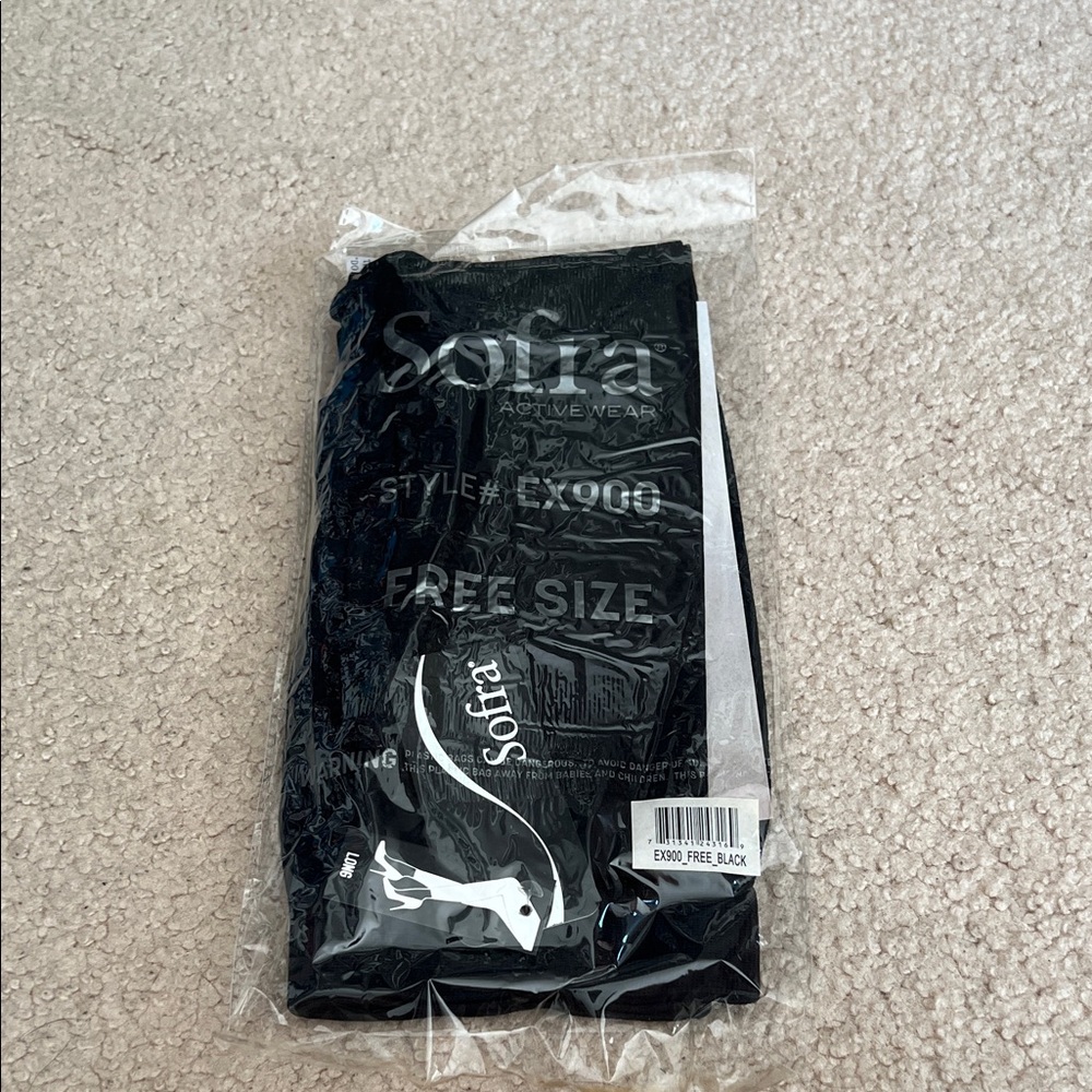 NWT Sofra Jet Black Activewear Leggings Athleisure Sporty Casual One Size